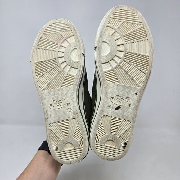 Ash 38 Vipera Snake Serpent Floral Embroidered Green Canvas Sneakers 7.5 8 - Picture 10 of 12